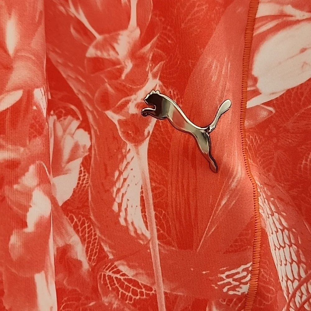PUMA Train Untmd High-Waist 7/8 Tights Georgia Peach Fiery Coral Floral Print